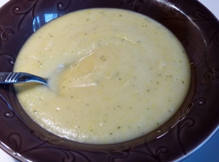 Soupe courgette jaune et chou-fleur